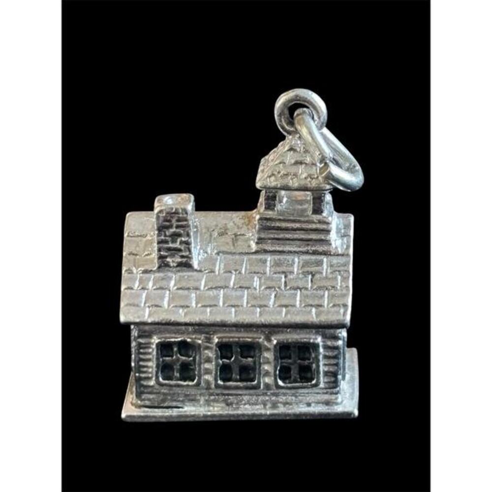 Vtg Wells Sterling Silver 3D House Church Charm 6.48g. 925